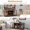 Rustic Brown Mid Century Rustic Brown TV Stand with Adjustable Storage Shelf